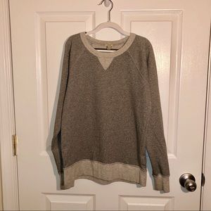 JCrew grey fleeced line crew neck sweater!